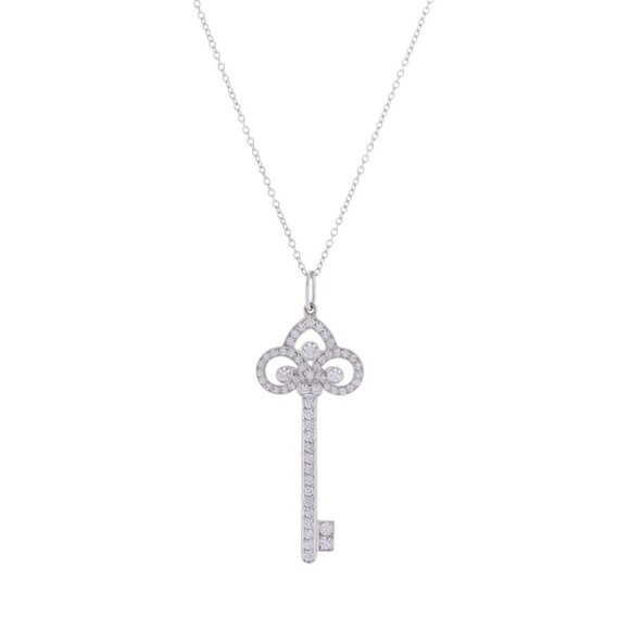 TIFFANY&Co. Fleur de Fleur de Pendant Diamond Key Motif necklace 802000158587000 - Picture 1 of 11